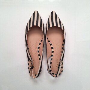 Aldo Striped Sling Back Flats NWOT